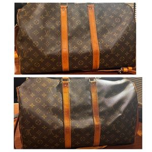 Vintage Authentic LOUIS VUITTON Monogram Keepall Bandouliere 45 VI1921
